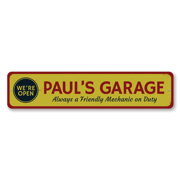 Lizton Sign Shop Inc Open Garage Custom Aluminum Sign Wayfair